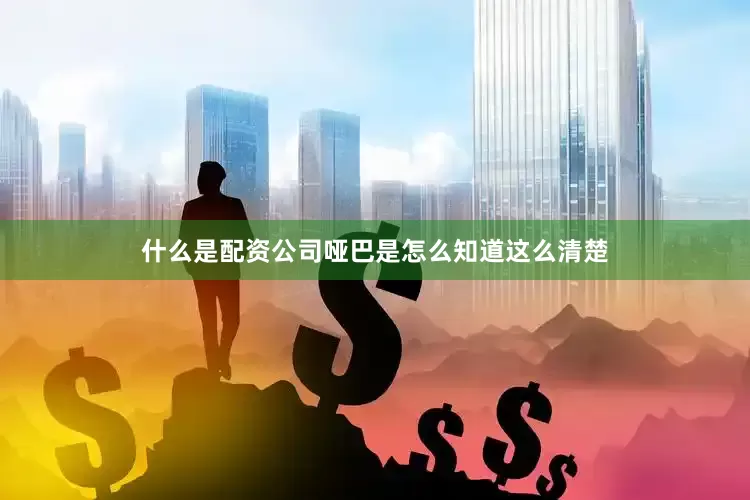 什么是配资公司哑巴是怎么知道这么清楚